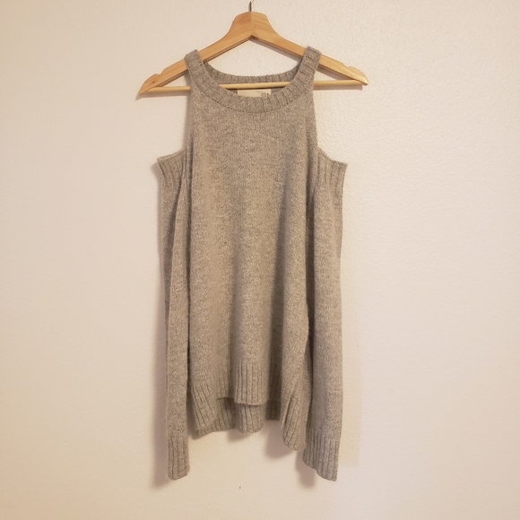 J.O.A. | Cold Shoulder Gray Angora Sweater - Picture 3 of 8